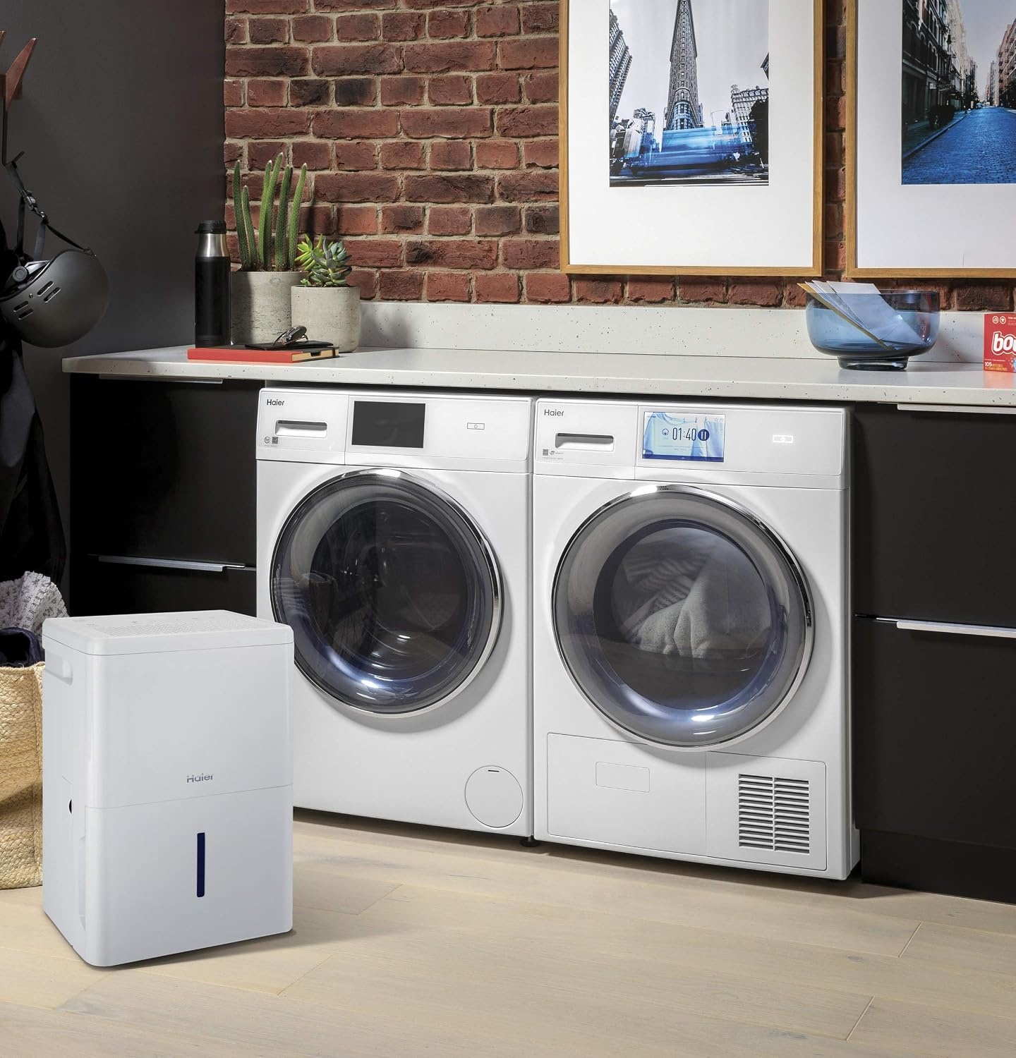 image:imageHaier 35 Pint Portable Dehumidifier Perfect for Bedroom Basement amp Garage For High Humidity or Very Damp Areas Empty Bucket Alarm Clean Filter Alert amp LED Digital Controls Energy Star White35 Pint