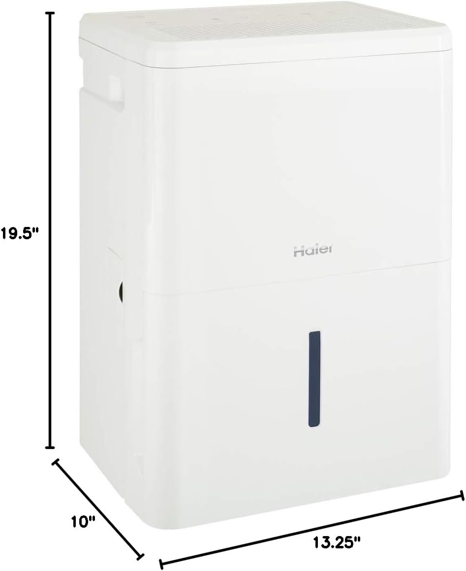 image:imageHaier 35 Pint Portable Dehumidifier Perfect for Bedroom Basement amp Garage For High Humidity or Very Damp Areas Empty Bucket Alarm Clean Filter Alert amp LED Digital Controls Energy Star White35 Pint