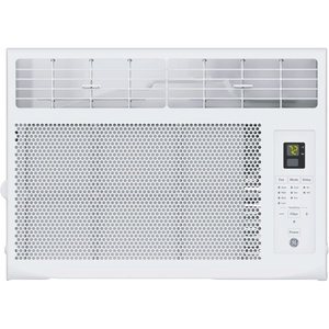 GE 5,000 BTU Black Window Air Conditioner for Room, Compact AC Unit Cools Small Rooms up to 150 Sq Ft, Mechanical Controls, 115V, Easy Install Kit(White)