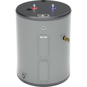 GE Appliances 18 Gallon Versatile Electric Water Heater with Adjustable Thermostat & Drain Valve, Side Port Lowboy, Point of Use, 240 Volt(26 Gallon Top Port)