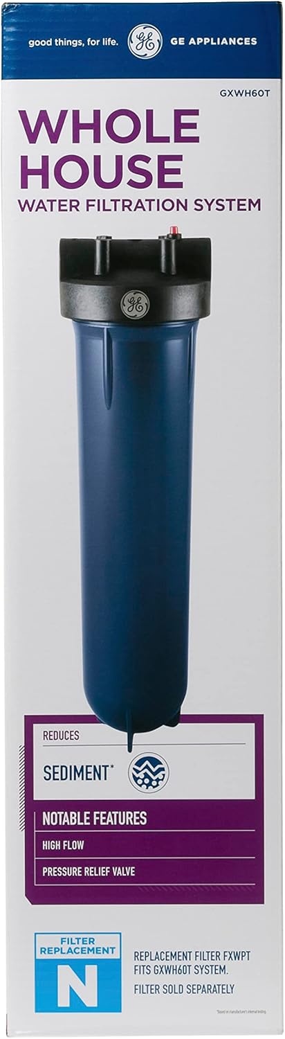 image:imageGE Heavy Duty Whole House Water Filtration System amp Filter  Reduces Sediment Rust amp More  Install Kit amp Accessories Included  GXWH60T FXWPTGXWH60T  FXWPT