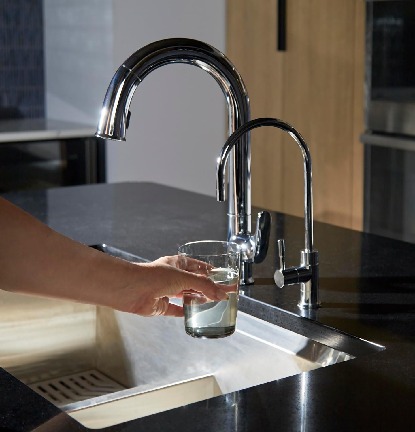 image:imageGE Profile Tankless Reverse Osmosis Under Sink Water Filtration System with Faucet amp Filters  Reduces 95 Impurities including Lead Chlorine Arsenic  PXRQ400T FQ400PT FQ400MTPXRQ400T Second Filter Set Included