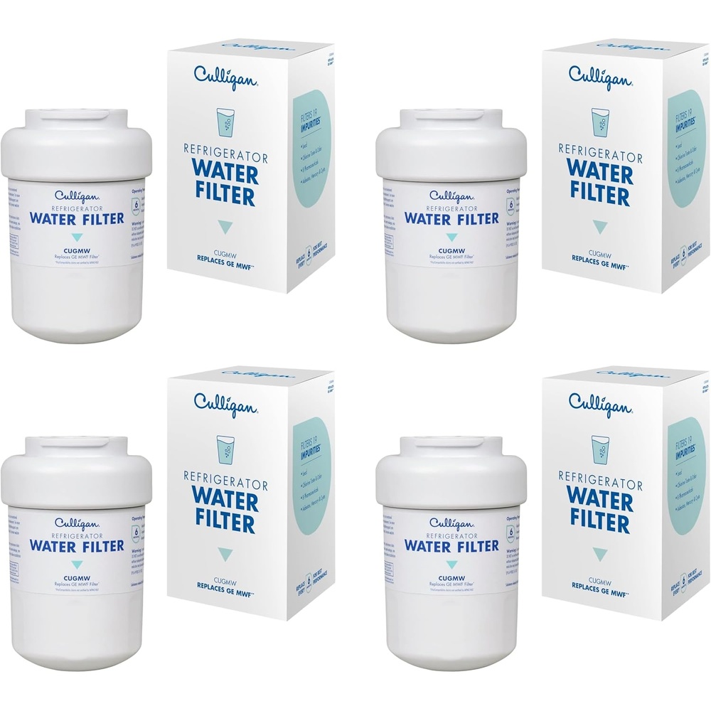 image:imageCulligan CUGMW Refrigerator Water Filter  Replacement for GE Water Filter MWF  Replace Every 6 Months  Pack of 1Pack of 4