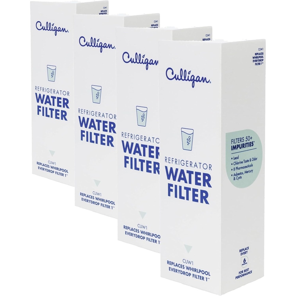 image:imageCulligan CUW4 Refrigerator Water Filter Replacement for Whirlpool Water Filter 4 EDR4RXD1 Replace Every 6 Months Pack of 1Pack of 4