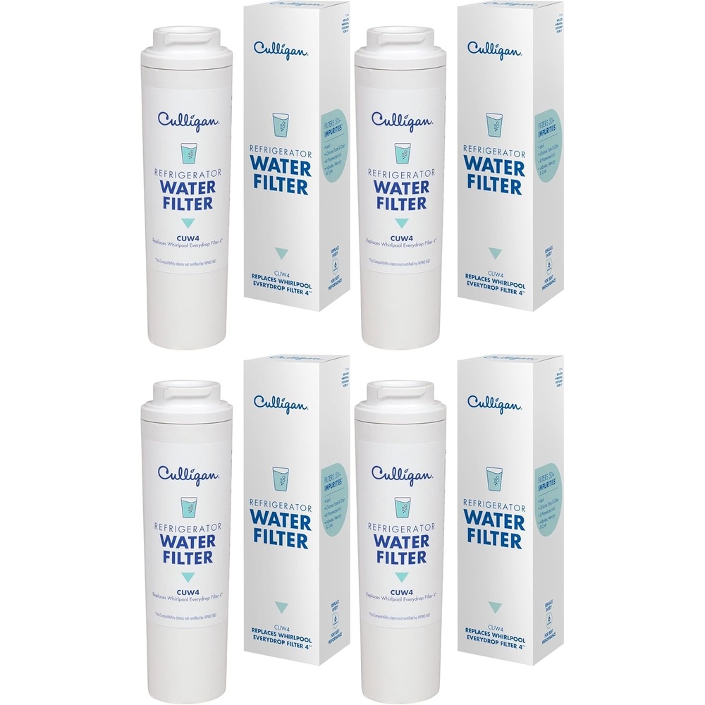 image:imageCulligan CUW4 Refrigerator Water Filter Replacement for Whirlpool Water Filter 4 EDR4RXD1 Replace Every 6 Months Pack of 1Pack of 4