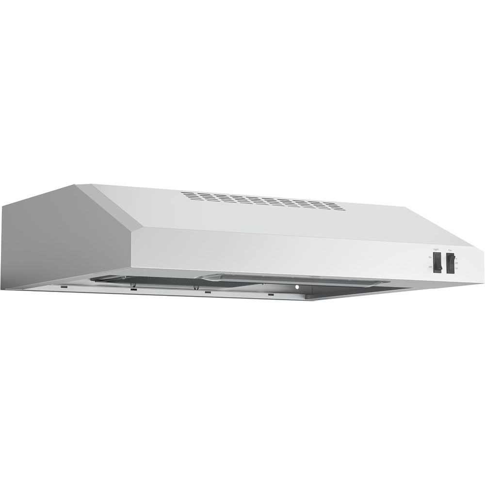image:imageGE 24in Under Cabinet Range Hood convertible Duct 2 Speed Exhaust Fan Front Control and Reusable Filter WhiteStainless Steel