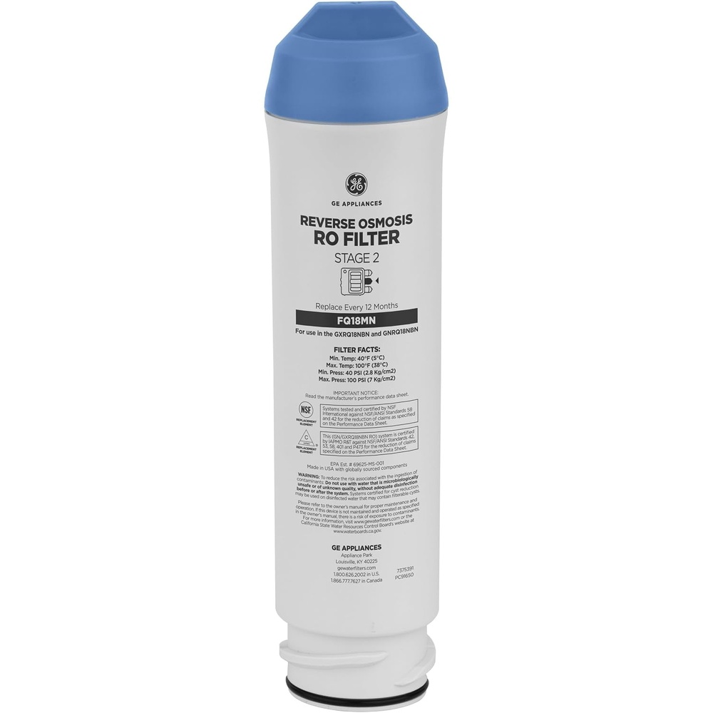 image:imageGE 3 Stage Reverse Osmosis Under Sink Water Filtration System with Faucet Reduces Lead Chlorine Arsenic amp More Replace Filters FQ18PN FQ18MN FQ18RT Every 612 Months GXRQ18NBN1 count  pack of 1