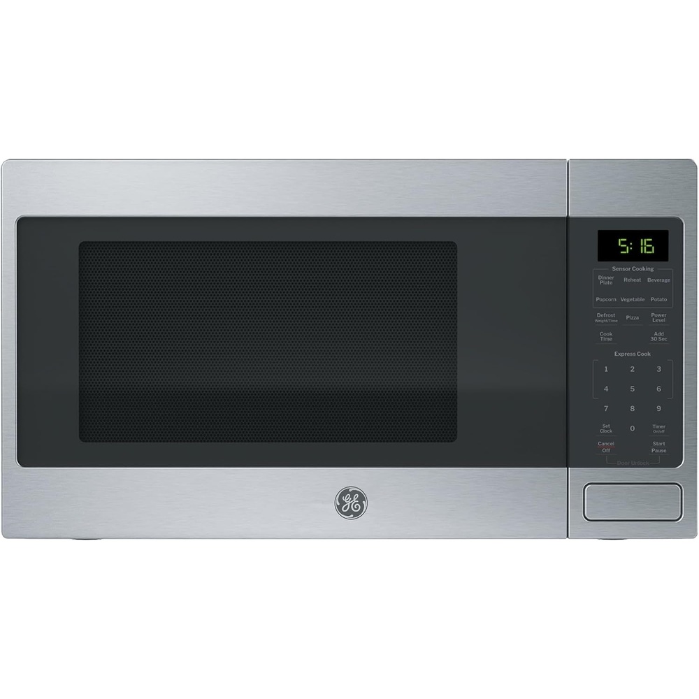image:imageGE Countertop Microwave Oven 1150 Watt 16 Cu Ft Stainless Steel  8 Convenience Cook Settings OneTouch Controls Child Lock Technology Glass Turntable for Kitchen Dorm Office ApartmentStainless Steel