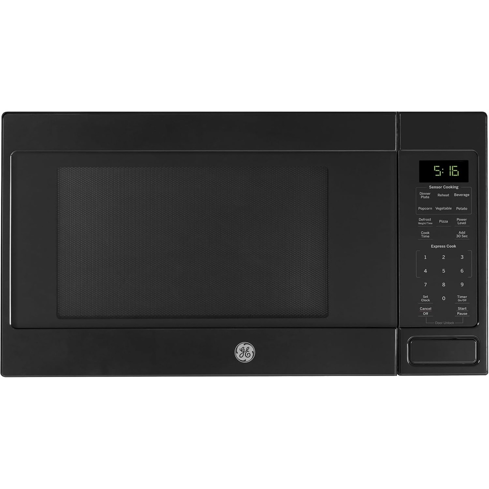 image:imageGE Countertop Microwave Oven 1150 Watt 16 Cu Ft Stainless Steel  8 Convenience Cook Settings OneTouch Controls Child Lock Technology Glass Turntable for Kitchen Dorm Office ApartmentBlack