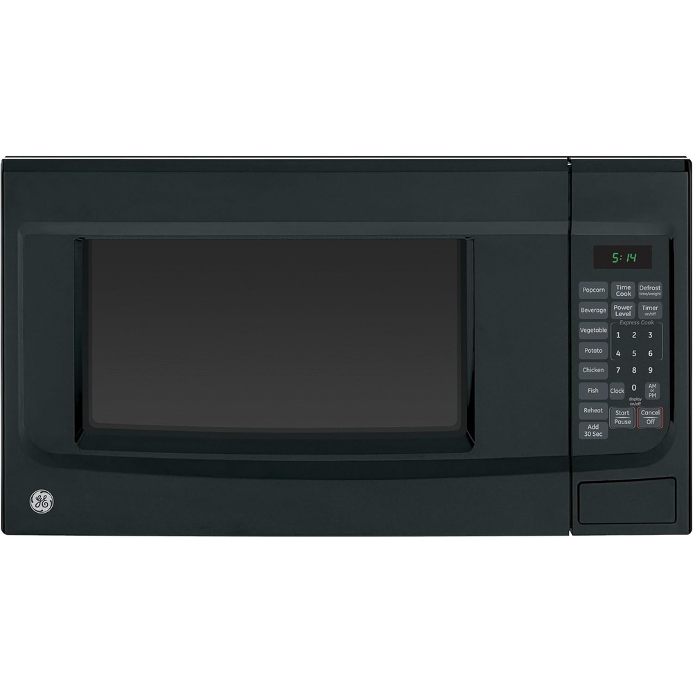 image:imageGE Countertop Microwave Oven 14 Cubic Ft 1100watt Capacity 7 Auto Cooking Settings ChildLock Technology Kitchen Essentials for the Countertop Dorm Room or Apartment White  7 Convenience Cook Settings OneTouch Controls Child Lock Technology Glass Turntable for Kitchen Dorm Office ApartmentBlack