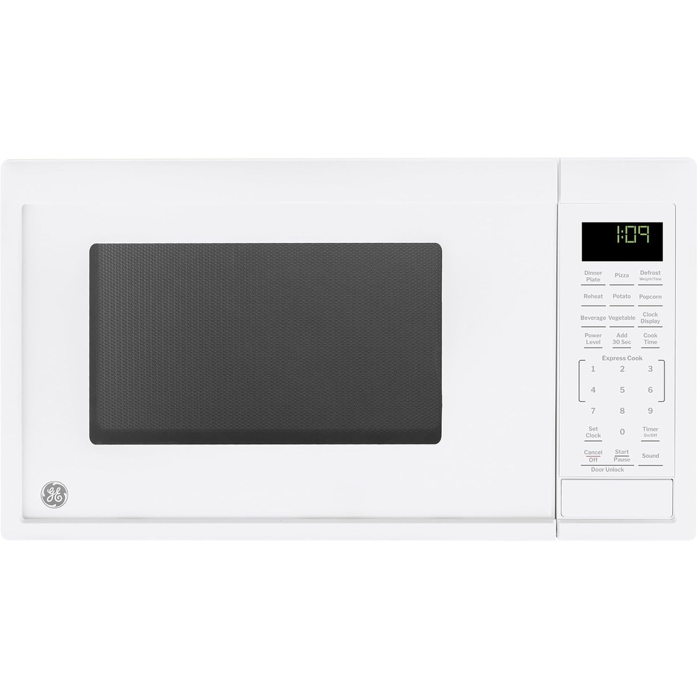 image:imageGE Countertop Microwave Oven 900 Watt 09 Cu Ft Black GCST09N1WBB  7 Convenience Cook Settings OneTouch Controls Child Lock Technology Glass Turntable for Kitchen Dorm Office ApartmentWhite