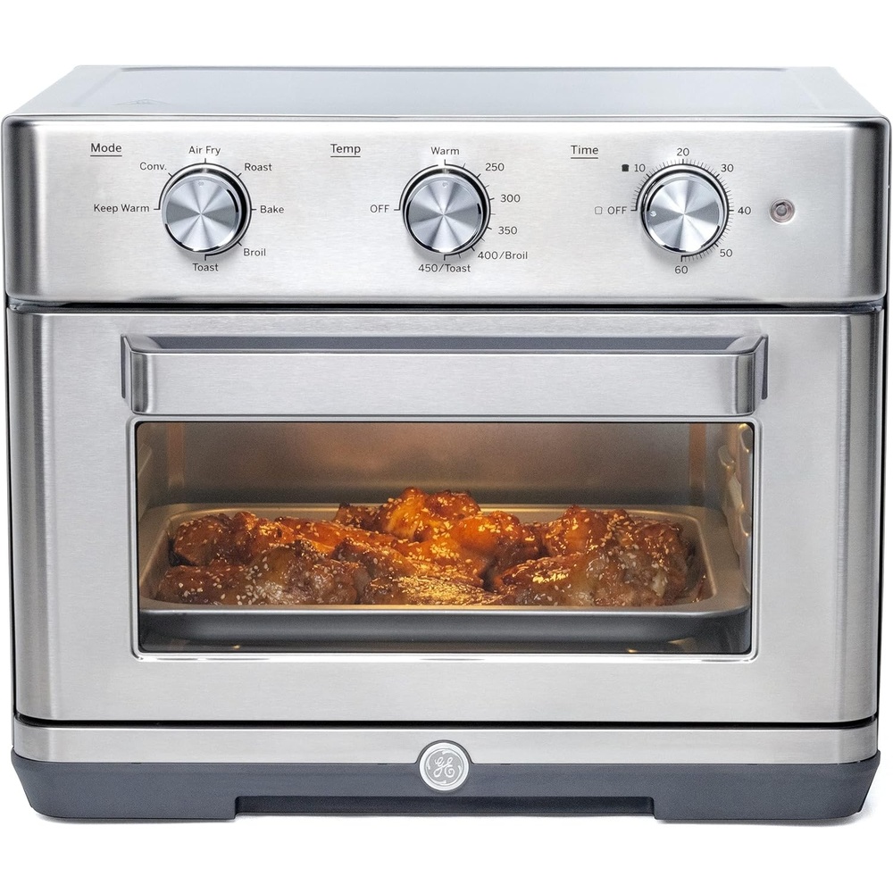 image:imageGE Mechanical Air Fryer Toaster Oven  Accessory Set  Convection Toaster with 7 Cook Modes  Large Capacity Oven  Fits 12 Pizza  Countertop Kitchen Essentials  Stainless Steel