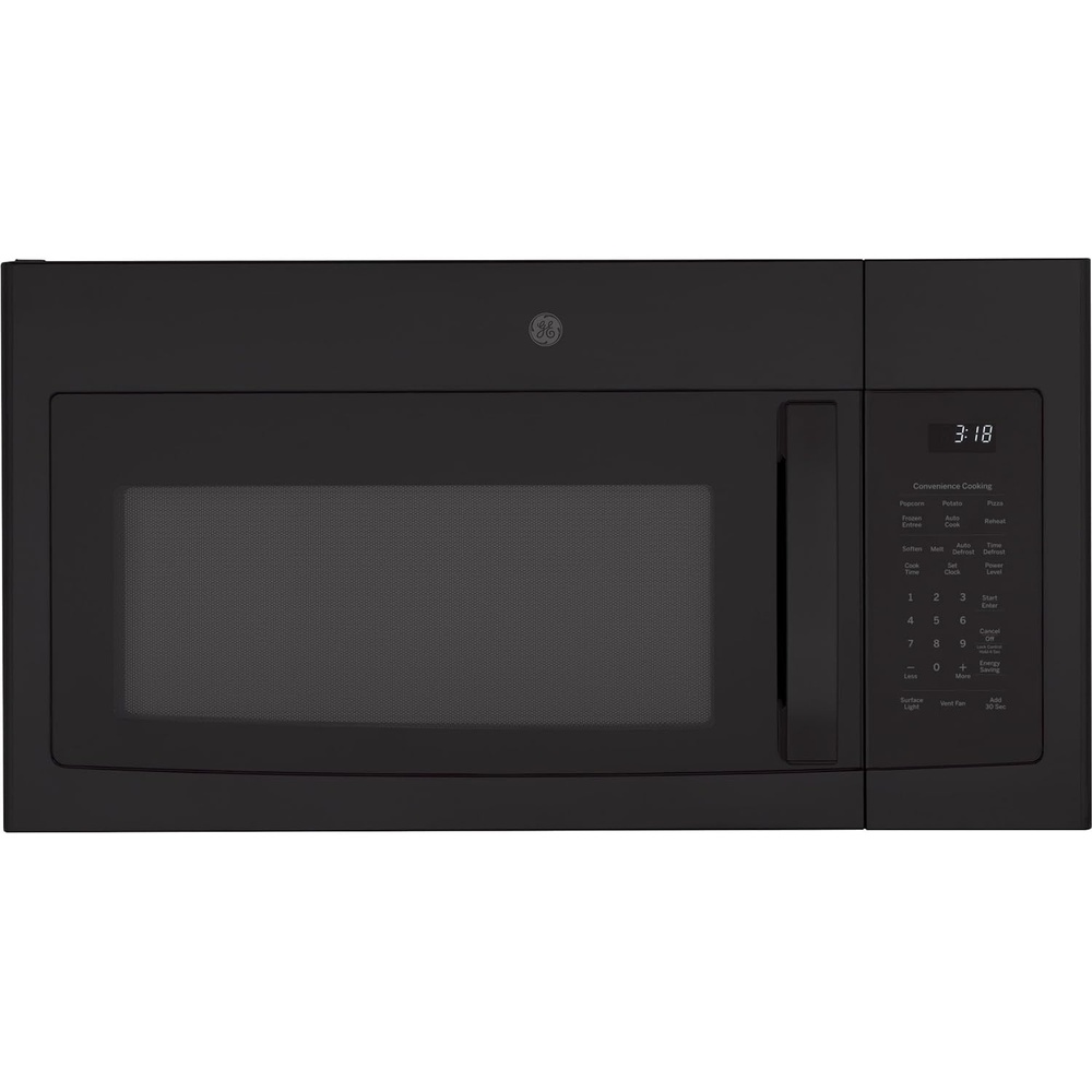 image:imageGE OvertheRange Microwave Oven with Recirculating Venting 18 Cu FT 900W 128 Removable Turntable 10 Power Levels Stainless SteelBlack
