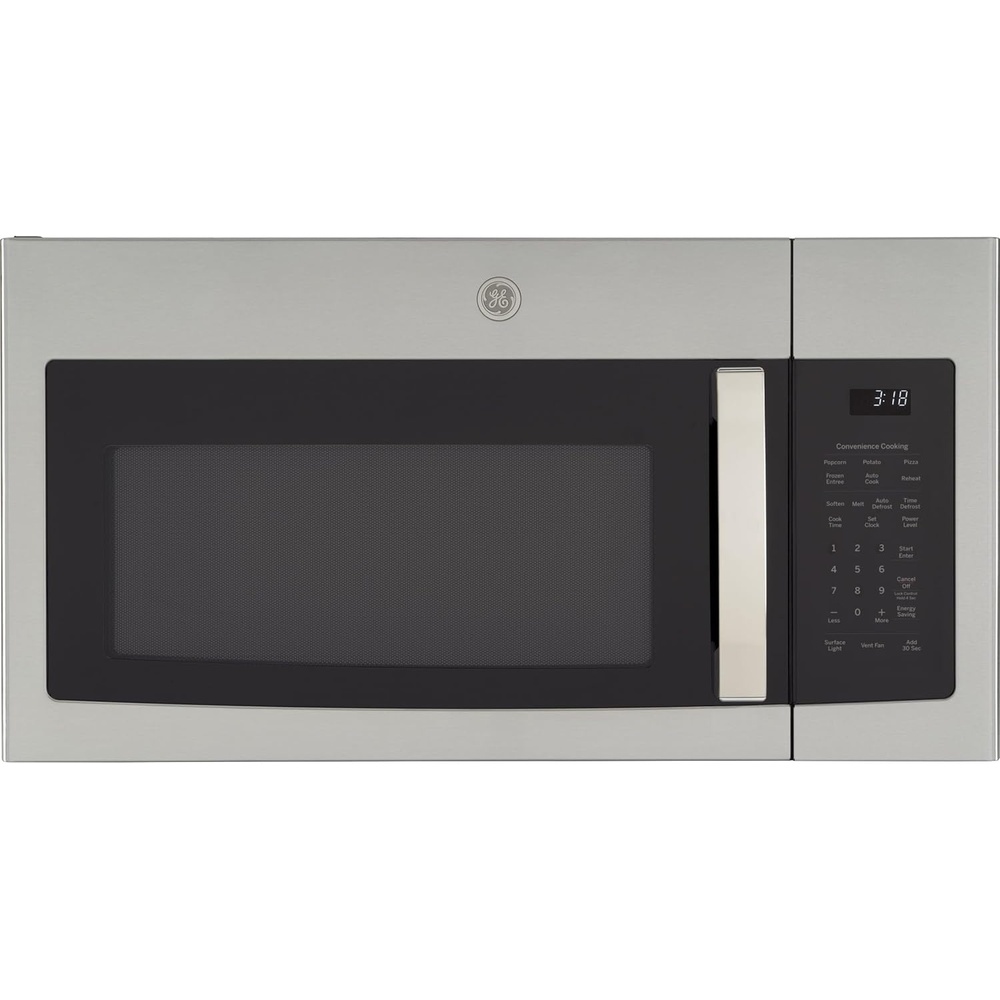 image:imageGE OvertheRange Microwave Oven with Recirculating Venting 18 Cu FT 900W 128 Removable Turntable 10 Power Levels Stainless SteelStainless Steel