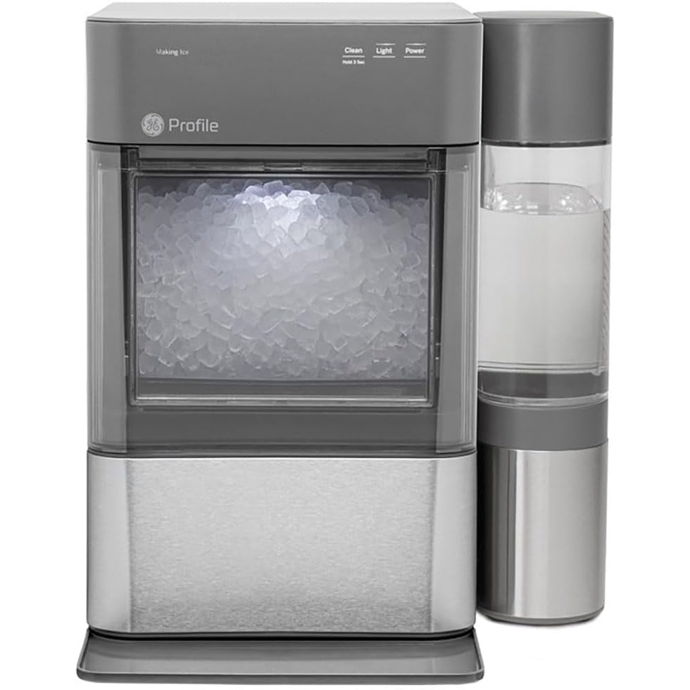 image:imageGE Profile Opal 20 XL with 1 Gallon Tank Chewable Crunchable Countertop Nugget Ice Maker Scoop Included 38 lbs in 24 Hours Pellet Ice Machine with WiFi amp Smart Connected Moonstone BlueStainless Steel