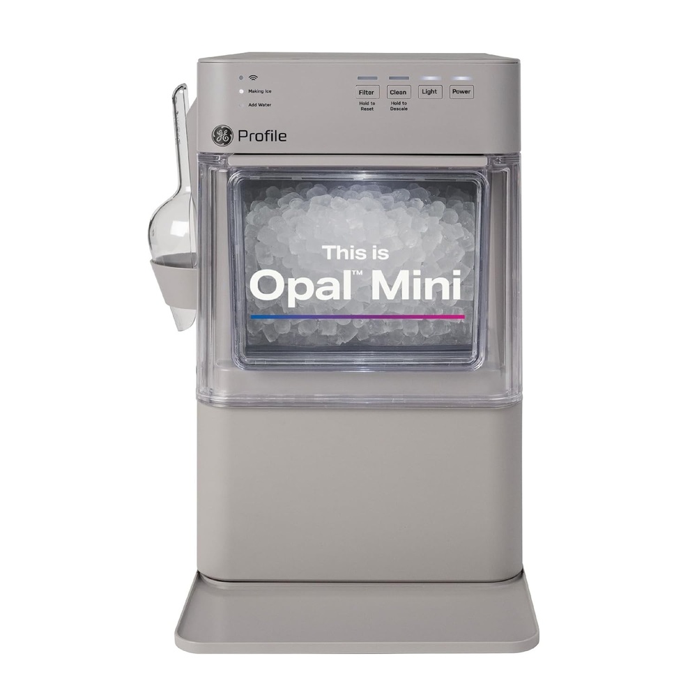 image:imageGE Profile Opal Mini Nugget Ice Maker Portable Countertop Pellet Ice Machine Soft Chewable Ice 36 lbs Per Day Top Fill Water Reservoir 2 lb Bin 6 Pack Descaler amp Scoop Included Stone Grey