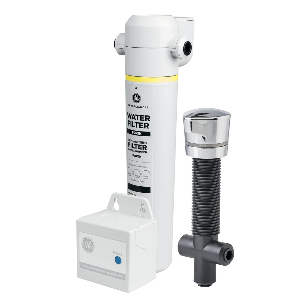 image:imageGE Single Stage Under Sink Water Filter System Water Filtration System Reduces Impurities in Water Easy Install No Plumbing Required Replace Filter FQK1K Every 6 Months GXK185KBL1 Count Pack of 1