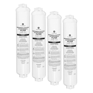 GE 3 Stage Reverse Osmosis Under Sink Water Filtration System with Faucet, Reduces Lead, Chlorine, Arsenic & More, Replace Filters (FQ18PN, FQ18MN, FQ18RT) Every 6/12 Months, GXRQ18NBN(1 count (Pack of 4))