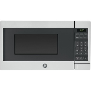 GE Countertop Microwave, 700 Watt 0.7 Cu. Ft., Stainless Steel, GCST07N1WSS | 4 Convenience Cook Settings, One-Touch Controls, Child Lock Technology, Glass Turntable, for Kitchen, Dorm, Office, Apartment(Stainless Steel)
