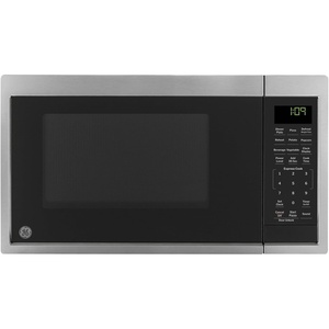 GE Countertop Microwave Oven, 900 Watt, 0.9 Cu. Ft., Black, GCST09N1WBB | 7 Convenience Cook Settings, One-Touch Controls, Child Lock Technology, Glass Turntable, for Kitchen, Dorm, Office, Apartment(Stainless Steel)