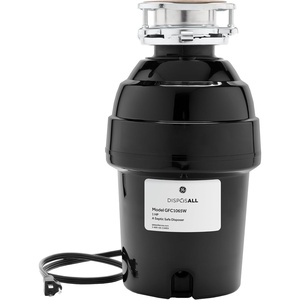 GE Disposall Continuous Feed 1 HP Motor Garbage Disposer, Good for Grinding: Cooked Meat, Beans, & Seeds, Universal 3 Bolt Install & Power Cord Included, Recommended Families of 4 or More, GFC1065W | Continuous Feed, Jam Resistant Technology, Quiet Motor, Easy Install, Anti-Clog Drain Boost, 10-Year Limited Warranty(1 HP Corded Universal 3 Bolt)