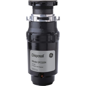 GE Disposall Continuous Feed 1/2 Horsepower Motor Garbage Disposer, Good for Grinding: Cooked Meat, Beans, & Seeds, Easy Install Kit and Power Cord Included, Recommended for 2-4 Person Homes, GFC525N | Continuous Feed, Jam Resistant Technology, Quiet Motor, Easy Install, Anti-Clog Drain Boost, 7-Year Limited Warranty(1/2 HP Non-Corded)