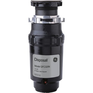 GE Disposall Continuous Feed 1/3 Horsepower Motor Garbage Disposer, Good for Grinding: Cooked Pasta & Fruit Peels, Easy Install Kit & Power Cord Included, Recommended for 1-2 Person Homes, GFC325N | Continuous Feed, Jam Resistant Technology, Quiet Motor, Anti-Clog Drain Boost, 7-Year Limited Warranty(1/3 HP Non-Corded)