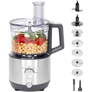 GE Food Processor, Large 12-Cup Vegetable Chopper for Shredding, Mincing, Dicing & Kneading Dough, 9 Stainless Steel Accessories, 550W Motor, 3 Speed, Dishwasher Safe