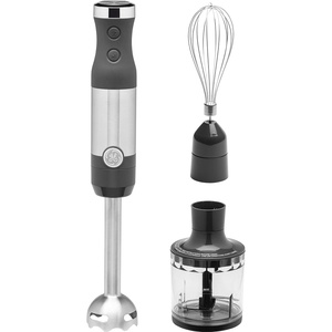 GE Immersion Blender | Handheld Blender for Shakes, Smoothies, Baby Food & More | Includes Whisk & Blending Jar | 2-Speed | Interchangeable Attachment for Easy Clean | 500 Watts | Stainless Steel(Immersion Blender with Accessories)