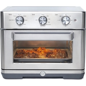 GE Mechanical Air Fryer Toaster Oven + Accessory Set | Convection Toaster with 7 Cook Modes | Large Capacity Oven – Fits 12″ Pizza | Countertop Kitchen Essentials | Stainless Steel