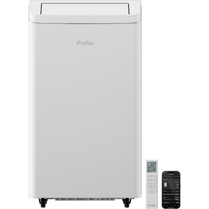 GE Profile 10,000 BTU Smart Dual-Hose Portable Air Conditioner with Inverter, 3-in-1 AC with Dehumidifier & Fan, Cools Rooms up to 450 Sq Ft, Auto Evaporation, Wi-Fi, Easy Install Kit, White(White)