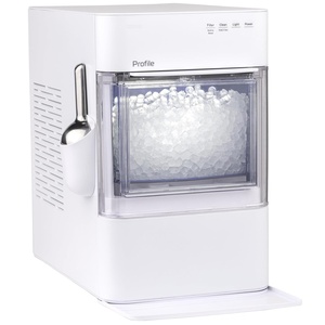 GE Profile Opal 2.0 Ultra Nugget Ice Maker with Scale Inhibiting Filter, Scoop Included, 38 lbs in 24 Hours, Pellet Ice Machine with WiFi & Smart Connected, Stone White(Stone White)