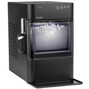 GE Profile Opal 2.0 Ultra Nugget Ice Maker with Scale Inhibiting Filter, Scoop Included, 38 lbs in 24 Hours, Pellet Ice Machine with WiFi & Smart Connected, Stone White(Black)
