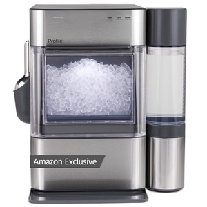 GE Profile Opal Ultra, Countertop Nugget Ice Maker, 1 Gal XL Side Tank, *Amazon Exclusive*, 38 lbs/Day, Pebble Pellet Crushed Ice Machine, WiFi Chocolate Quartz(Stainless Steel)