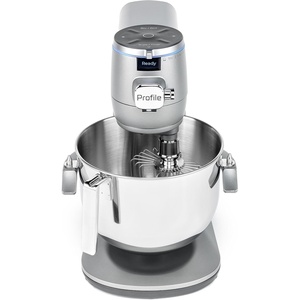 GE Profile Smart Stand Mixer w/Built-In Smart Scale & Auto Sense Technology, 7qt Stainless Steel Bowl, 11 Speed l Dough Hook, Beater, 11-wire whip l works w/Amazon Alexa & Google Home l Stone White(Mineral Silver)