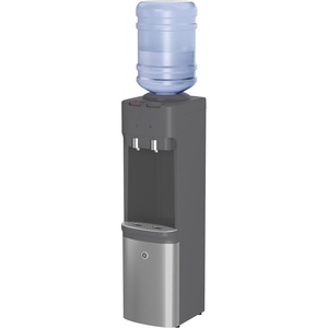GE Top-Loading Hot and Cold Water Dispenser | 5 Gallon Water Cooler for Home or Office | 2 Temperature Settings | Taller 13″ Dispenser Height | Freestanding with LED Night Light| Charcoal(Charcoal)