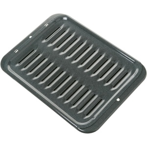Universal Broiler Pan with Rack for Oven, Non-Stick Pan, 2 Piece Black Porcelain Coated Carbon Steel Roasting Pan, Dishwasher Safe, WB48X10056, Genuine GE Appliances Manufactured OEM Part(Large Pan)