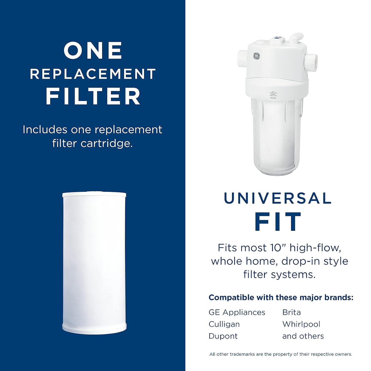 image:imageGE FXHSC Whole House Water Filter Replacement for Water Filtration System NSF Certified Reduces Sediment Rust amp Other Impurities from Water Replace Every 3 Months for Best Results 1 Filter1 Count Pack of 4