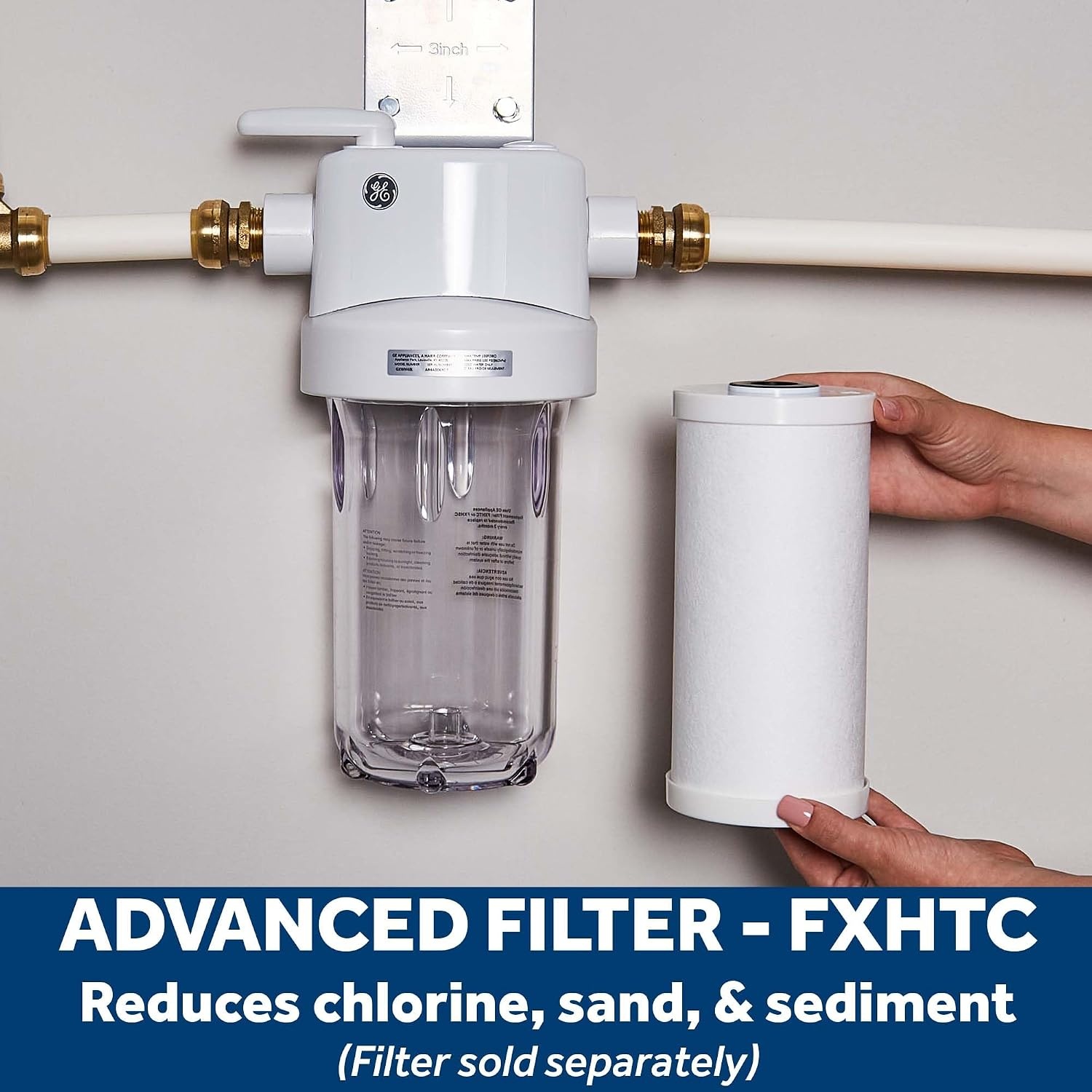 image:imageGE FXHSC Whole House Water Filter Replacement for Water Filtration System NSF Certified Reduces Sediment Rust amp Other Impurities from Water Replace Every 3 Months for Best Results 1 Filter790 x 840 x 1640 inches Pack of 2