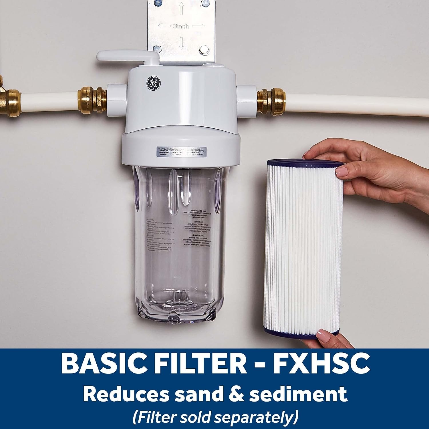 image:imageGE FXHSC Whole House Water Filter Replacement for Water Filtration System NSF Certified Reduces Sediment Rust amp Other Impurities from Water Replace Every 3 Months for Best Results 1 Filter790 x 840 x 1640 inches Pack of 2