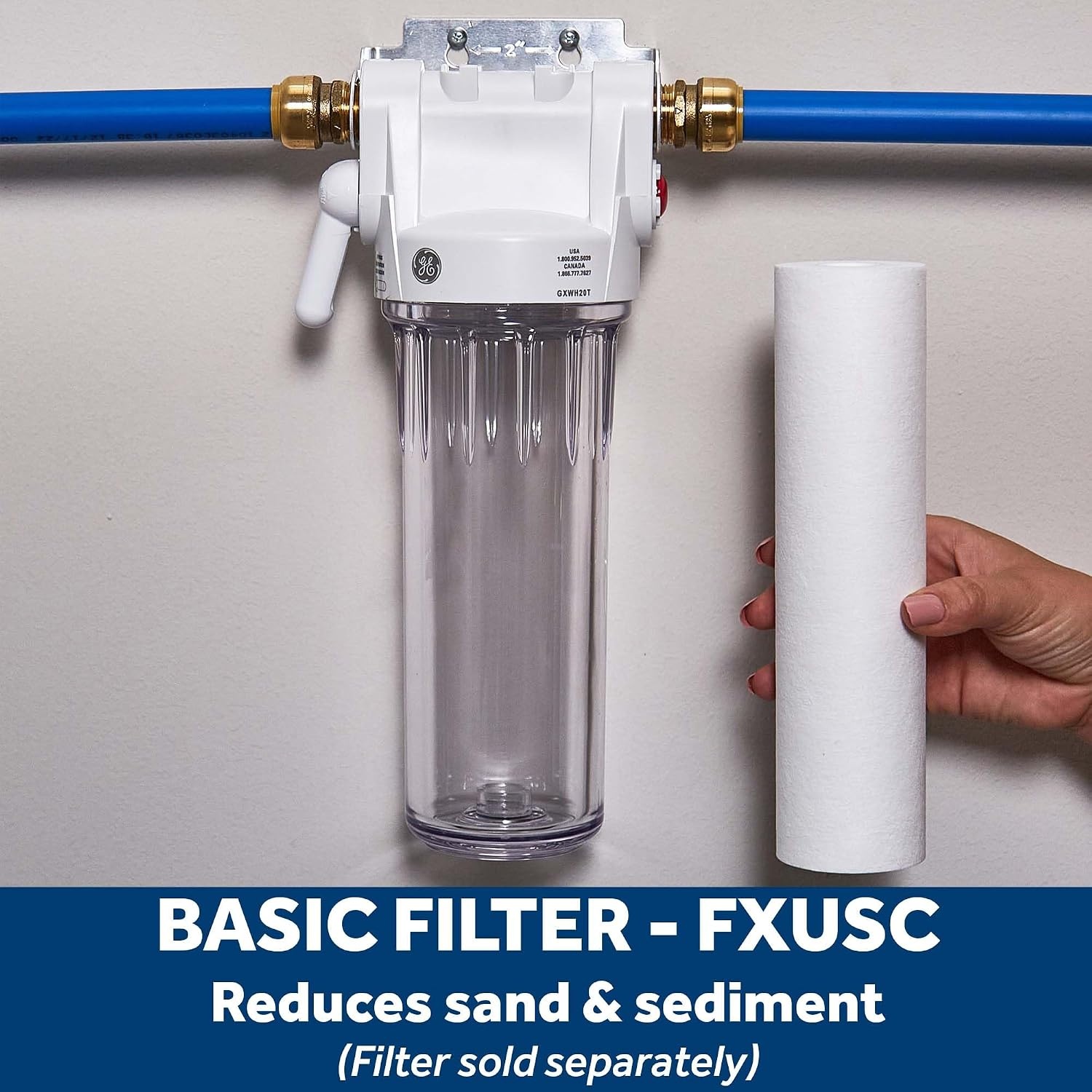 image:imageGE FXUSC Whole House Water Filter Replacement for Water Filtration System NSF Certified Reduces Sediment Rust amp Other Impurities from Water Replace Every 3 Months for Best Results 2 Filters1 Count Pack of 1