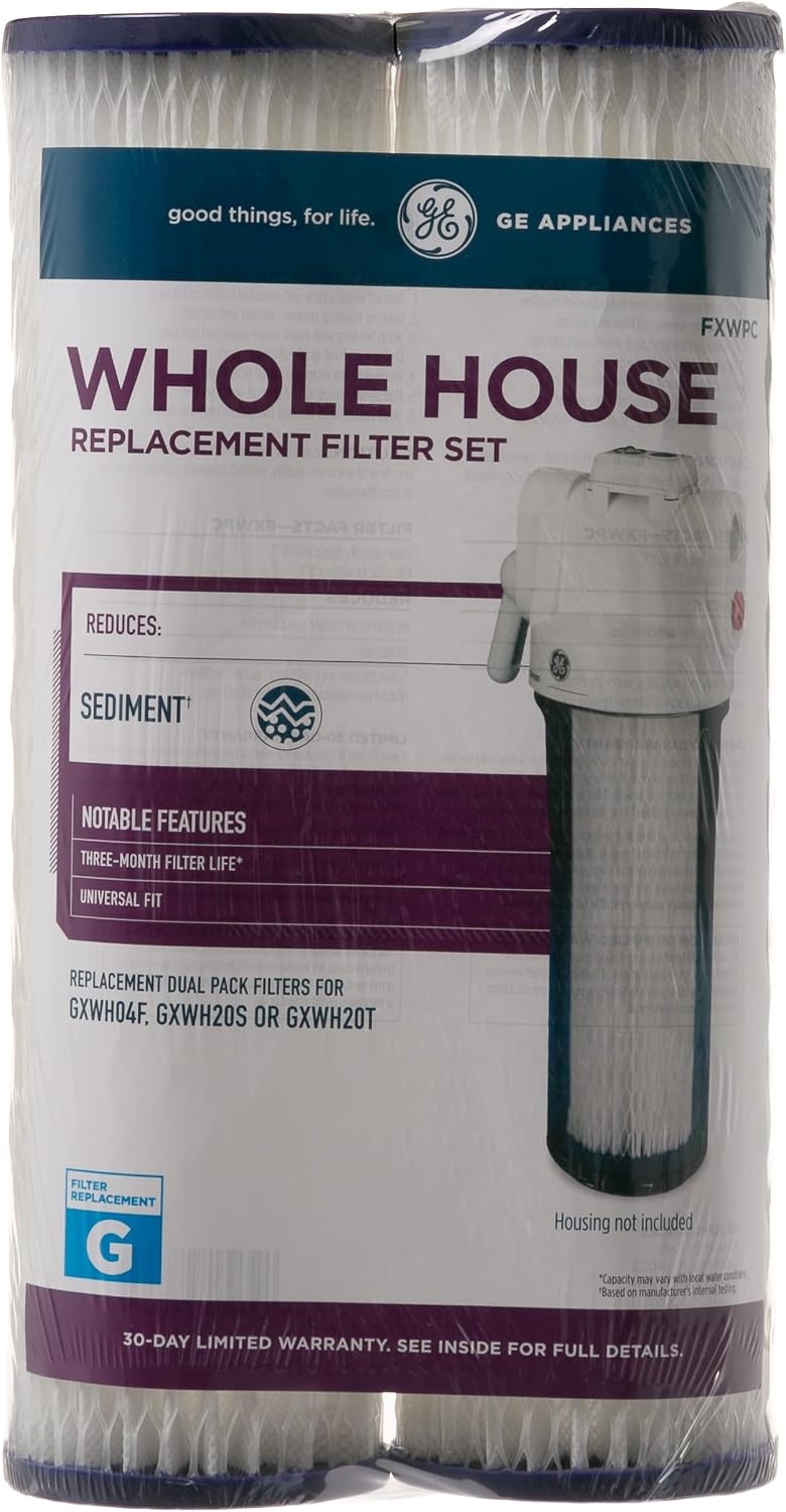 image:imageGE FXUSC Whole House Water Filter Replacement for Water Filtration System NSF Certified Reduces Sediment Rust amp Other Impurities from Water Replace Every 3 Months for Best Results 2 Filters1 Count Pack of 12