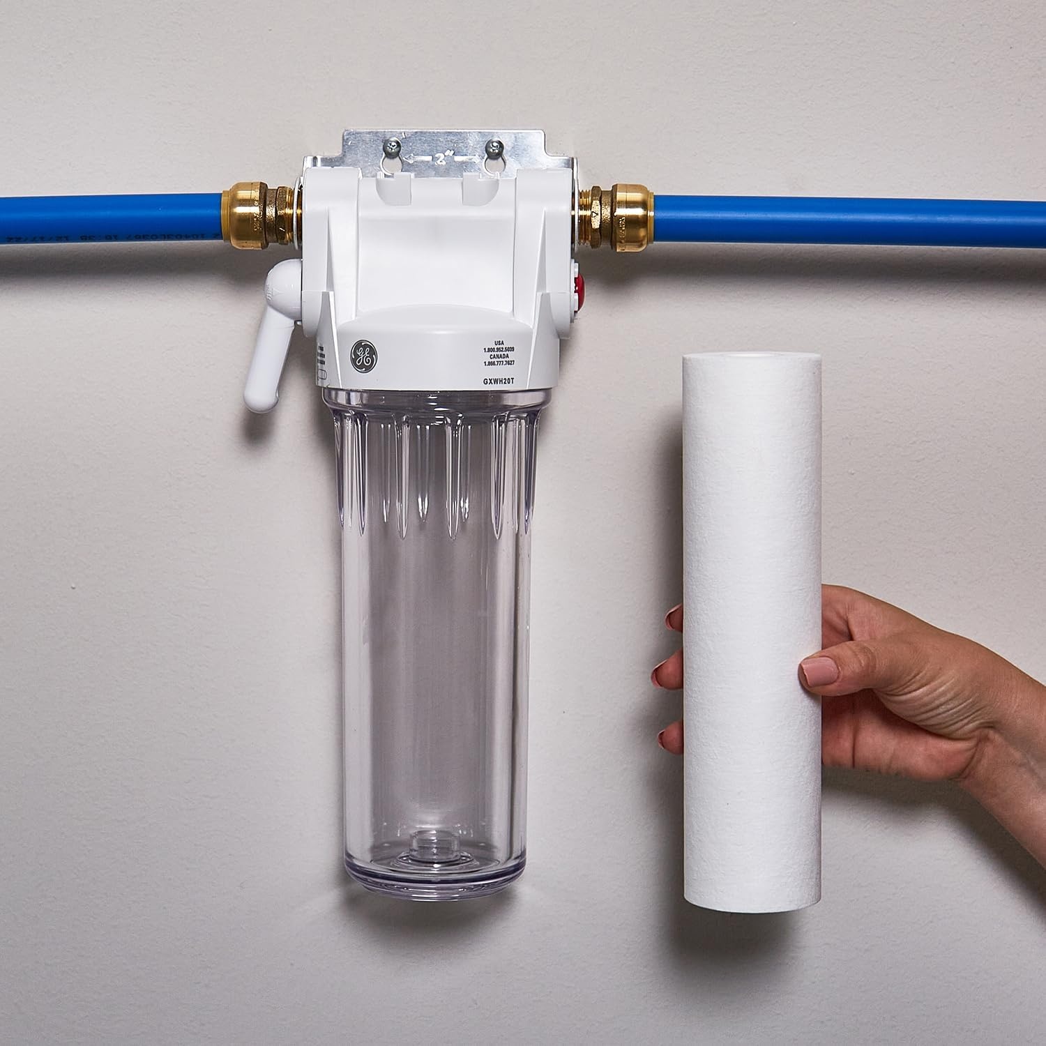 image:imageGE FXUSC Whole House Water Filter Replacement for Water Filtration System NSF Certified Reduces Sediment Rust amp Other Impurities from Water Replace Every 3 Months for Best Results 2 Filters1 Count Pack of 1