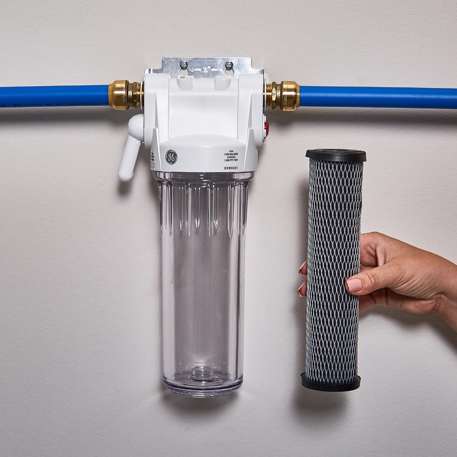 image:imageGE FXUSC Whole House Water Filter Replacement for Water Filtration System NSF Certified Reduces Sediment Rust amp Other Impurities from Water Replace Every 3 Months for Best Results 2 Filters1 Count Pack of 1