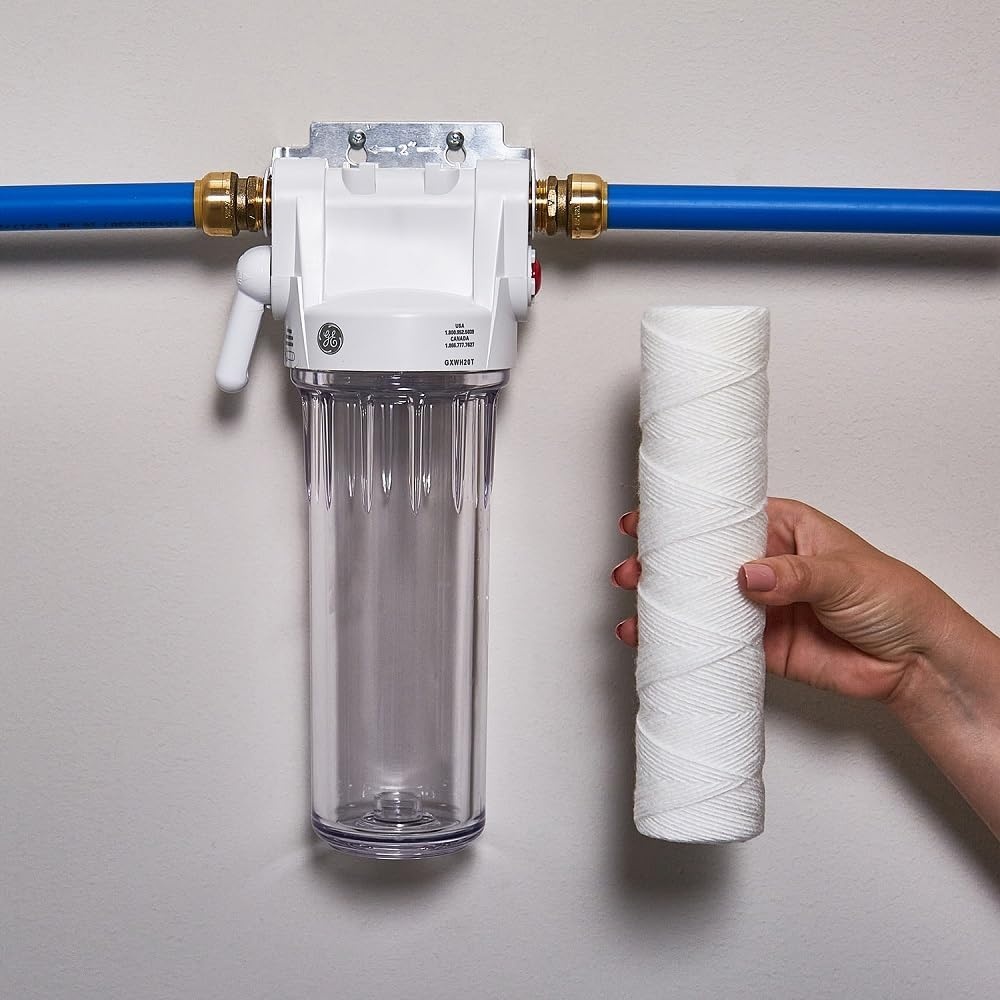 image:imageGE FXUSC Whole House Water Filter Replacement for Water Filtration System NSF Certified Reduces Sediment Rust amp Other Impurities from Water Replace Every 3 Months for Best Results 2 Filters1 Count Pack of 4
