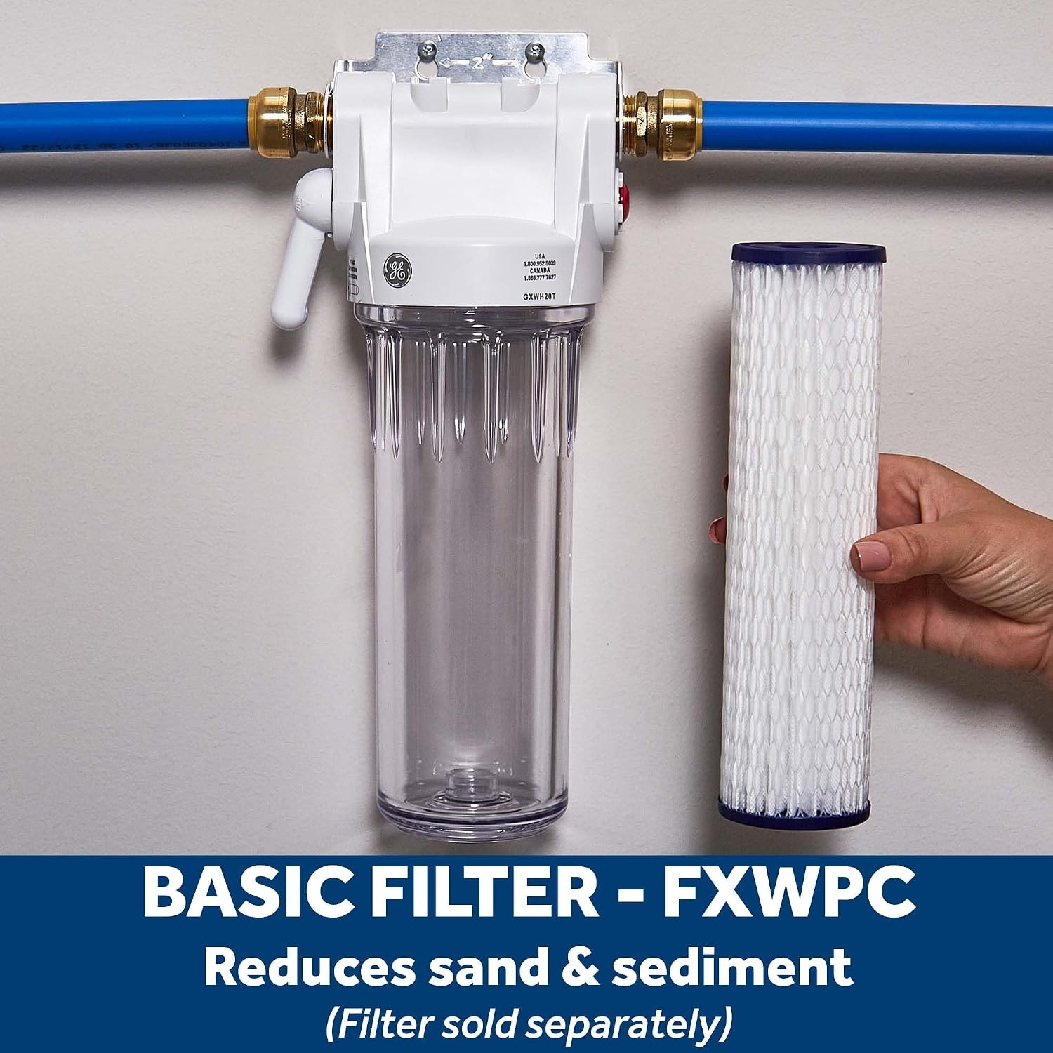 image:imageGE FXUSC Whole House Water Filter Replacement for Water Filtration System NSF Certified Reduces Sediment Rust amp Other Impurities from Water Replace Every 3 Months for Best Results 2 Filters1 Count Pack of 4