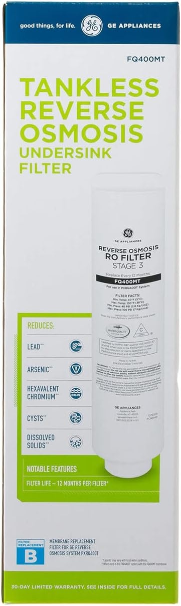 image:imageGE Profile Reverse Osmosis Under Sink Membrane Replacement Filter Fits PXRQ400T Filtration System Reduces Lead Chlorine amp More Replace Every 12 Months FQ400MTFQ400MT
