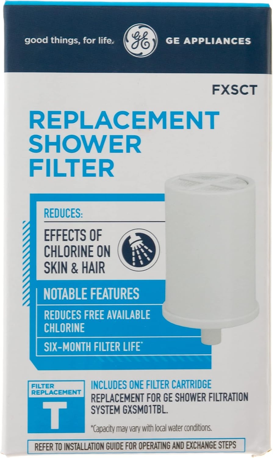 image:imageGE Shower Replacement Filter Removes Chlorine Fits GXSM01TBL Filtration System Replace Every 6 Months FXSCT1 Count Pack of 1