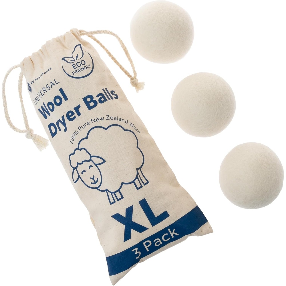 image:imageGE Appliances Wool Dryer Balls XL Reusable Natural Fabric Softener Made of 100 Pure New Zealand Wool Set of 31