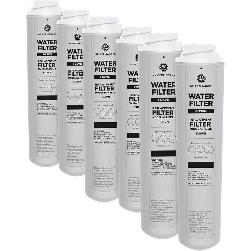 image:imageGE FQSVN Under Sink Water Filter  Replacement for Water Filtration System  Easy Install  Reduces Sediment Rust amp Other Impurities from Water  Replace Every 6 Months for Best Results  1 Filter2 Count Pack of 3